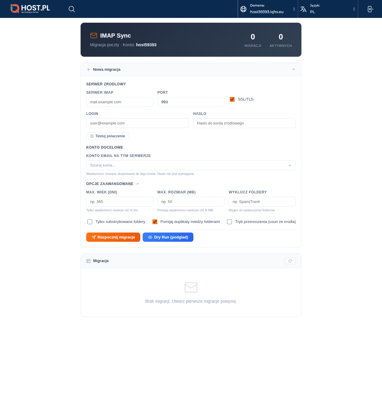 Rozwinięte opcje zaawansowane